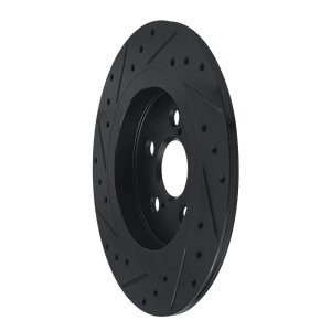 Lexus CT200H Brake Rotor (1) - Rear Right - R1 Concepts - Drilled & Slotted - Black - `11-`17